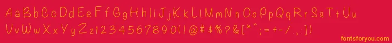 フォントBlondie – 赤い背景にオレンジの文字