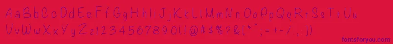 Blondie Font – Purple Fonts on Red Background