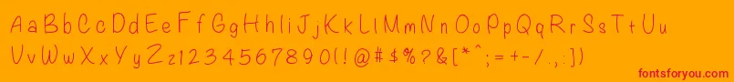 Blondie Font – Red Fonts on Orange Background