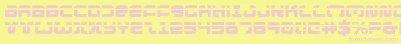 ExedoreLaser Font – Pink Fonts on Yellow Background