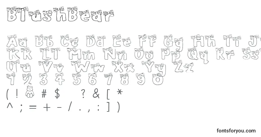 Шрифт BlushBear – алфавит, цифры, специальные символы