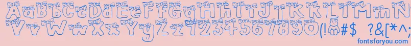 BlushBear Font – Blue Fonts on Pink Background