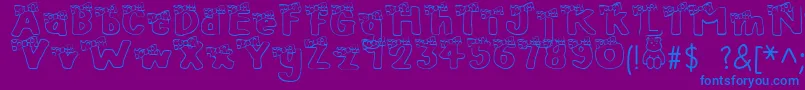 BlushBear Font – Blue Fonts on Purple Background