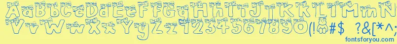 BlushBear Font – Blue Fonts on Yellow Background