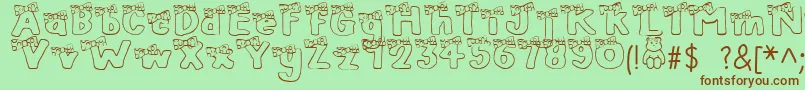 BlushBear Font – Brown Fonts on Green Background
