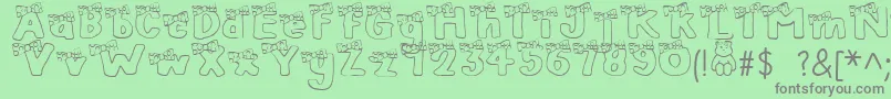 BlushBear Font – Gray Fonts on Green Background