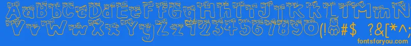 BlushBear Font – Orange Fonts on Blue Background
