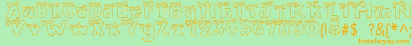 BlushBear Font – Orange Fonts on Green Background