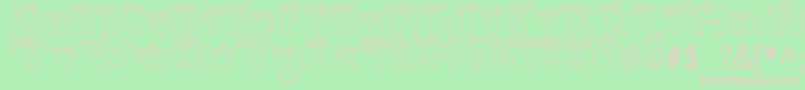 フォントBlushBear – 緑の背景にピンクのフォント