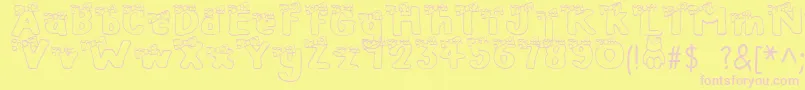 BlushBear-Schriftart – Rosa Schriften auf gelbem Hintergrund