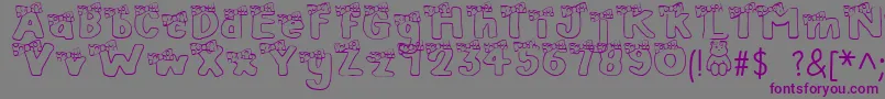 BlushBear-fontti – violetit fontit harmaalla taustalla