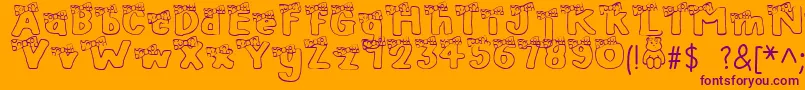 Шрифт BlushBear – фиолетовые шрифты на оранжевом фоне