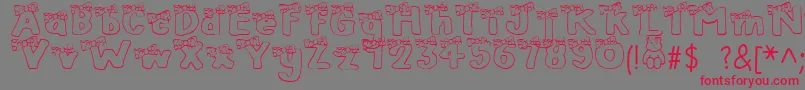 フォントBlushBear – 赤い文字の灰色の背景