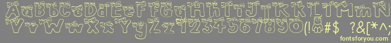 BlushBear-fontti – keltaiset fontit harmaalla taustalla