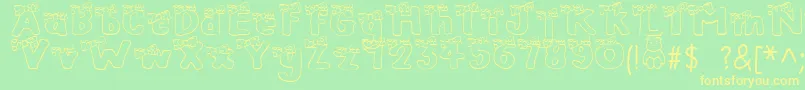 BlushBear Font – Yellow Fonts on Green Background