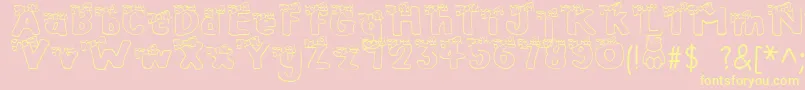BlushBear-Schriftart – Gelbe Schriften auf rosa Hintergrund