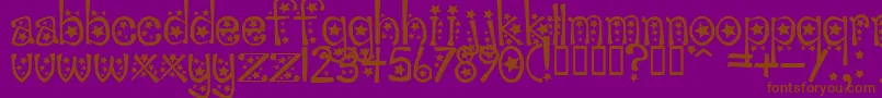 SabrinaStar-Schriftart – Braune Schriften auf violettem Hintergrund