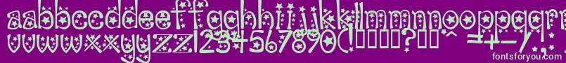 SabrinaStar Font – Green Fonts on Purple Background