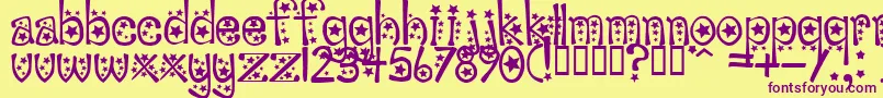 SabrinaStar Font – Purple Fonts on Yellow Background