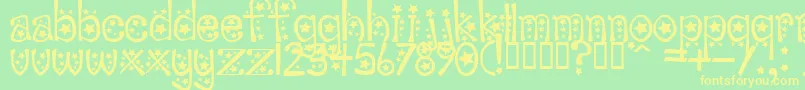 SabrinaStar Font – Yellow Fonts on Green Background