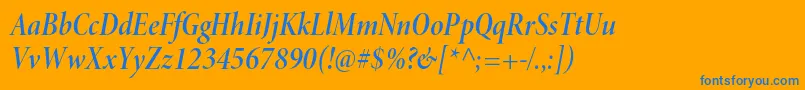 MinionproSemiboldcnitdisp Font – Blue Fonts on Orange Background