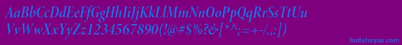 MinionproSemiboldcnitdisp Font – Blue Fonts on Purple Background