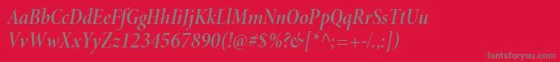 MinionproSemiboldcnitdisp Font – Gray Fonts on Red Background