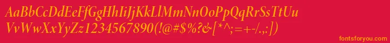 MinionproSemiboldcnitdisp Font – Orange Fonts on Red Background