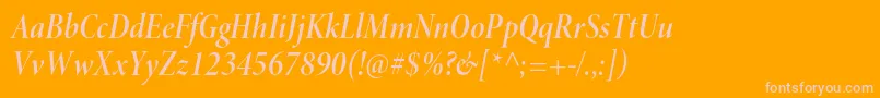 MinionproSemiboldcnitdisp Font – Pink Fonts on Orange Background