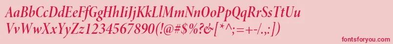MinionproSemiboldcnitdisp Font – Red Fonts on Pink Background
