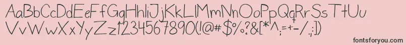DonneNormal-fontti – mustat fontit vaaleanpunaisella taustalla