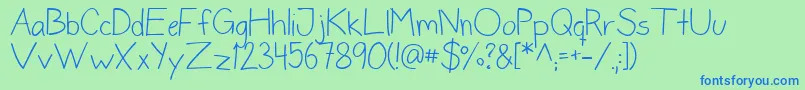 Czcionka DonneNormal – niebieskie czcionki na zielonym tle