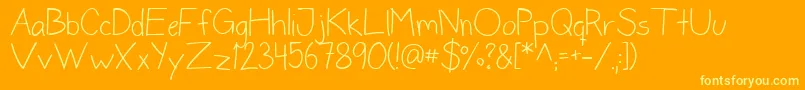 Czcionka DonneNormal – żółte czcionki na pomarańczowym tle