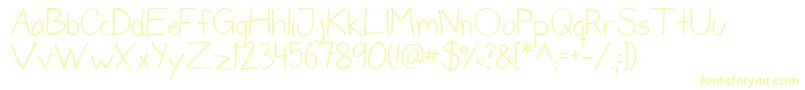 Fonte DonneNormal – fontes amarelas em um fundo branco