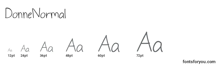 DonneNormal Font Sizes