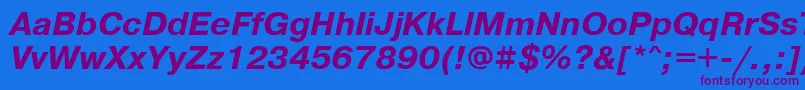 PragmaticadoscttBolditalic Font – Purple Fonts on Blue Background