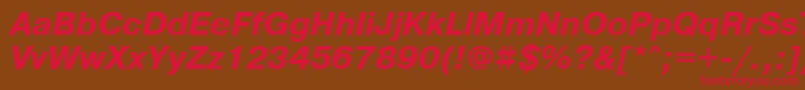 PragmaticadoscttBolditalic Font – Red Fonts on Brown Background