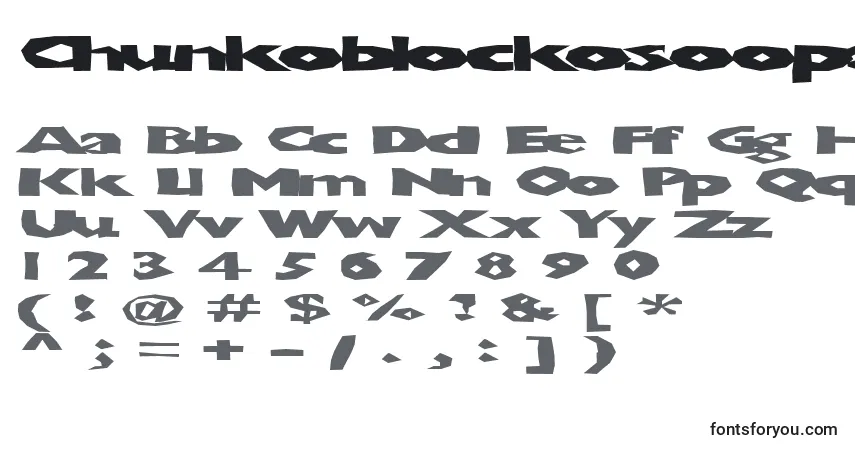 Czcionka Chunkoblockosoopadark – alfabet, cyfry, specjalne znaki