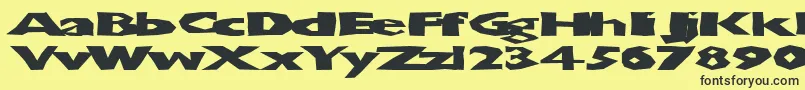 Chunkoblockosoopadark-fontti – mustat fontit keltaisella taustalla