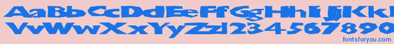 Chunkoblockosoopadark-fontti – siniset fontit vaaleanpunaisella taustalla