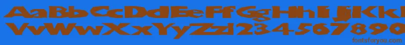 Chunkoblockosoopadark-fontti – ruskeat fontit sinisellä taustalla