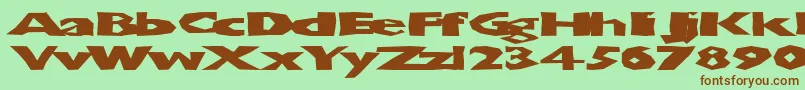 Chunkoblockosoopadark-fontti – ruskeat fontit vihreällä taustalla