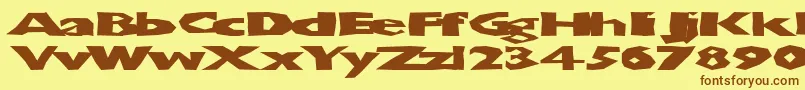 Chunkoblockosoopadark-fontti – ruskeat fontit keltaisella taustalla
