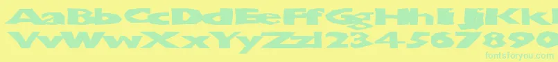Chunkoblockosoopadark Font – Green Fonts on Yellow Background