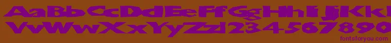Chunkoblockosoopadark-fontti – violetit fontit ruskealla taustalla
