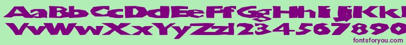 Chunkoblockosoopadark-fontti – violetit fontit vihreällä taustalla