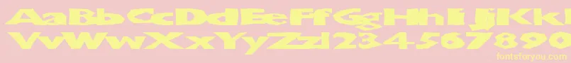 Chunkoblockosoopadark-fontti – keltaiset fontit vaaleanpunaisella taustalla