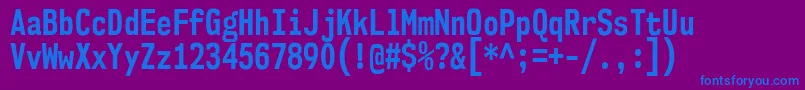 Nk57MonospaceCdBd-fontti – siniset fontit violetilla taustalla