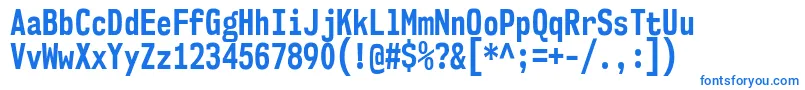 フォントNk57MonospaceCdBd – 白い背景に青い文字