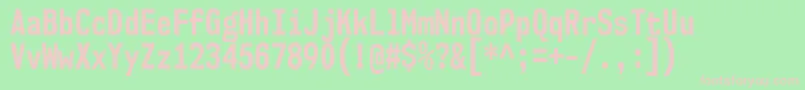 Nk57MonospaceCdBd-fontti – vaaleanpunaiset fontit vihreällä taustalla